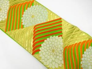 アンティーク　波に菊模様織り出し子供帯（材料）